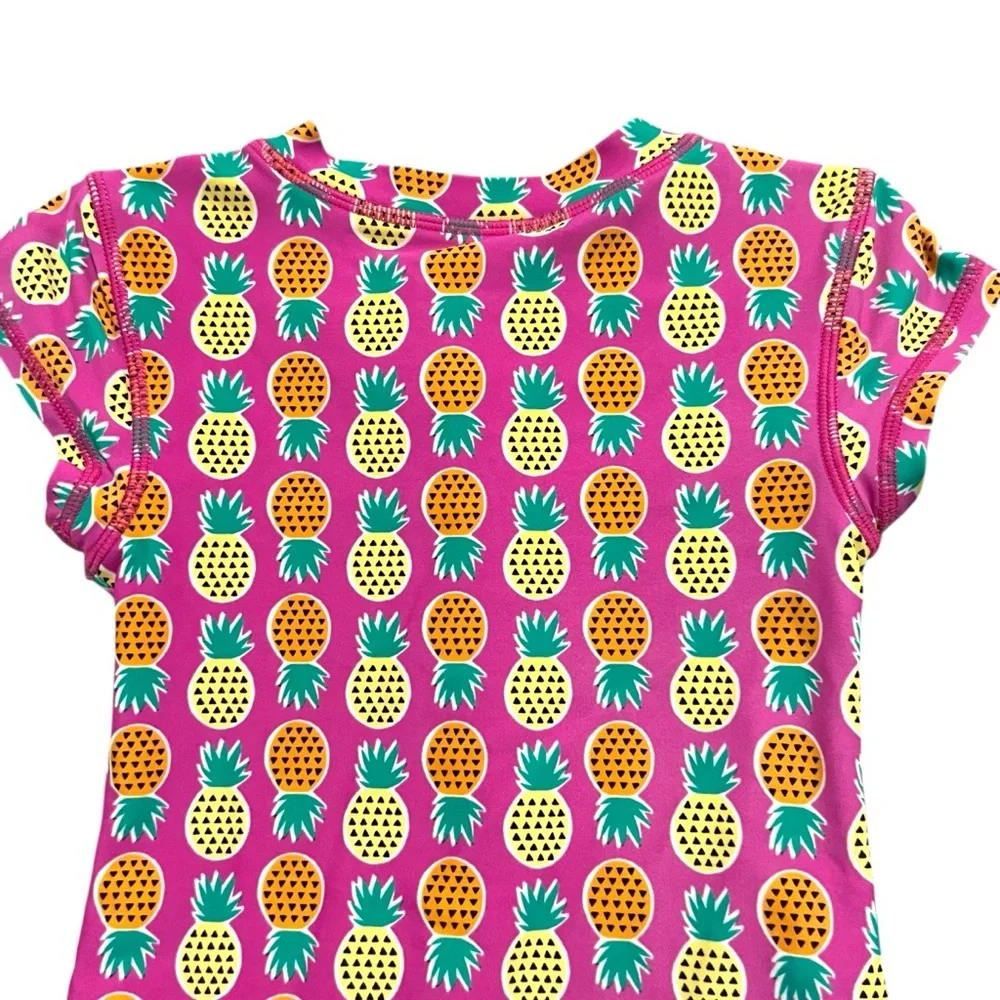 Tea Collection 5Y Pink Pineapple Rashguard One-Piece Swim Bathing Suit
